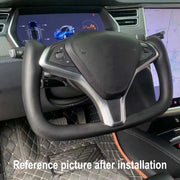 350 mm Heated Nappa-Leather Yoke Steering Wheel for Tesla Model S/X – 2014–2023