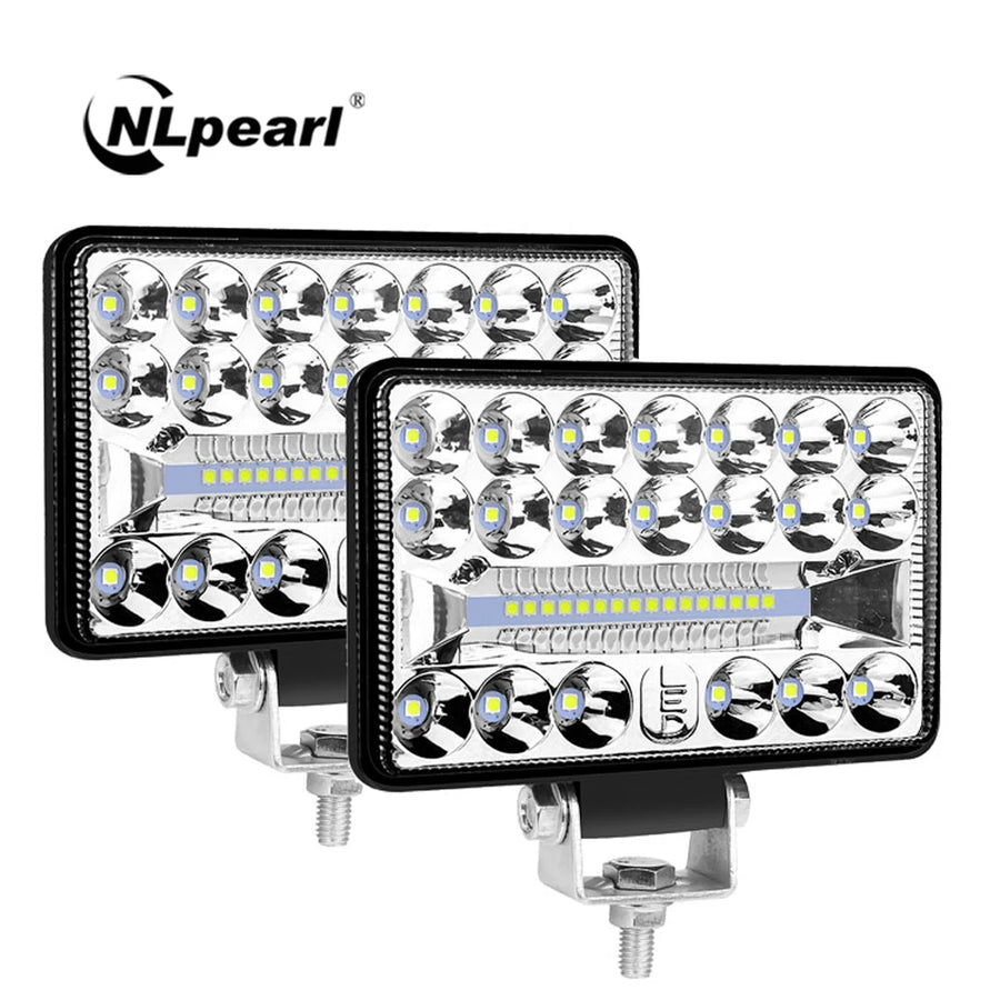 2-Piece 5-Inch LED Work Light Bar – 108W, Spot/Flood Combo, 12V–24V