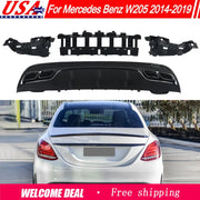 Gloss Black C63-Style Rear Diffuser – 2014–2019 Mercedes-Benz W205