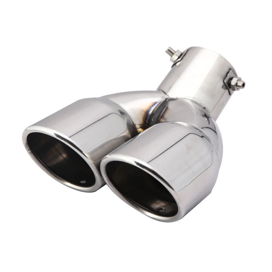 Universal Dual-Outlet Stainless Steel Exhaust Tip, 3-Inch