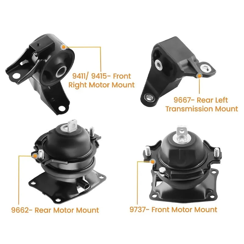 2011-2017 Honda Odyssey 3.5L V6 4-Piece Engine Trans Mount Set A4575EL 50850STXA04
