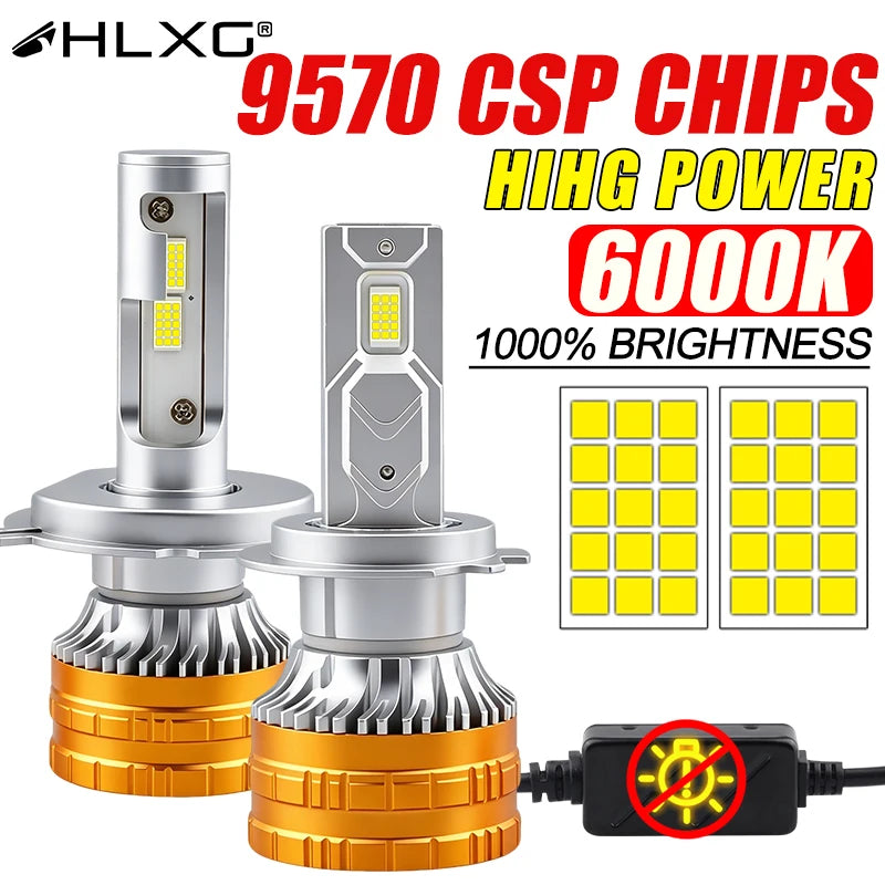 2-Piece H1/H4/H7/H11/9005/9006 LED Headlight Bulb – 6000K, CANBUS