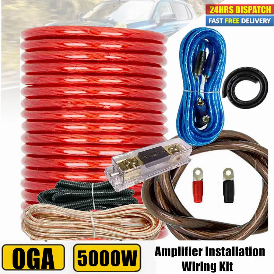 0-Gauge 5000W Car Amplifier Wiring Kit