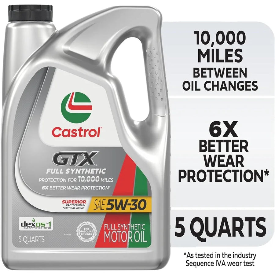 Castrol GTX Full Synthetic 5W-30 Motor Oil, 5 Quart