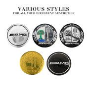 4-Piece 56 mm Wheel Center Cap Emblem Decal Set