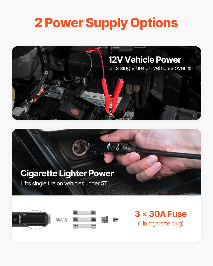 5-Ton 12V Electric Scissor Jack and Impact Wrench Tire Change Kit