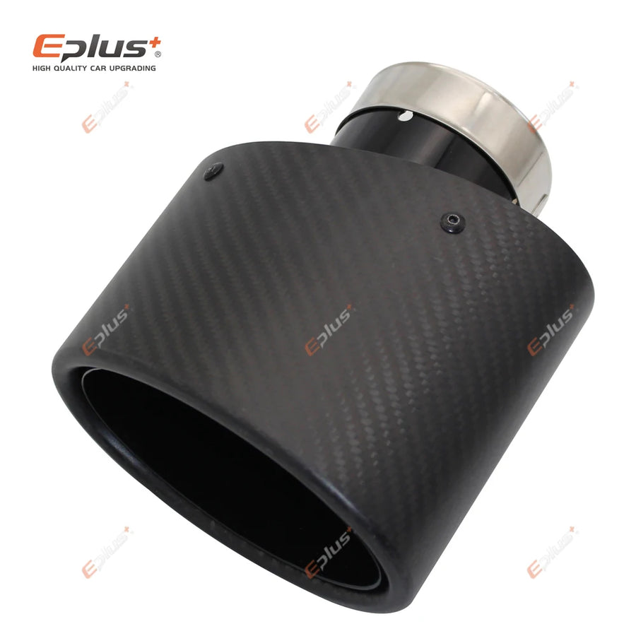 Universal Angled Oval Carbon-Fiber & Stainless Steel Exhaust Tip