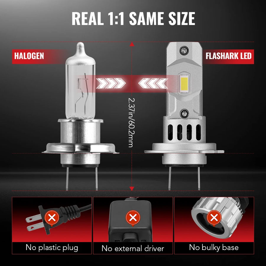 H7 Headlight Bulb Pair – 80W – 6500K