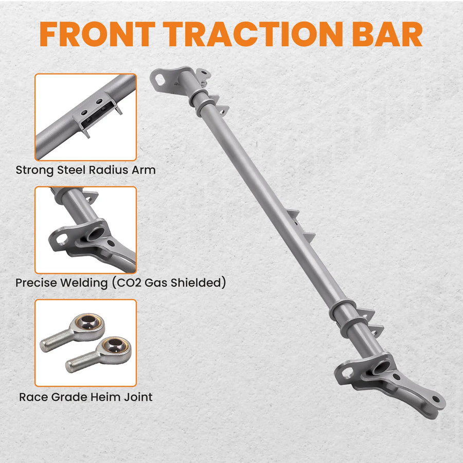 Front Competition Traction Control Tie Bar Kit for Honda Civic Crx 1988-1991