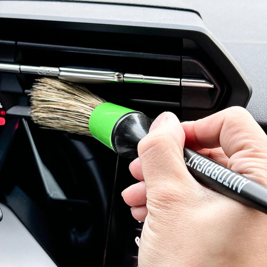 5-Piece Black & Green Car Detailing Brush Set