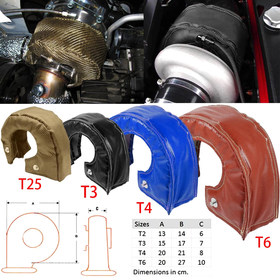 Titanium Turbocharger Heat Shield Blanket for T2–T6 Turbos