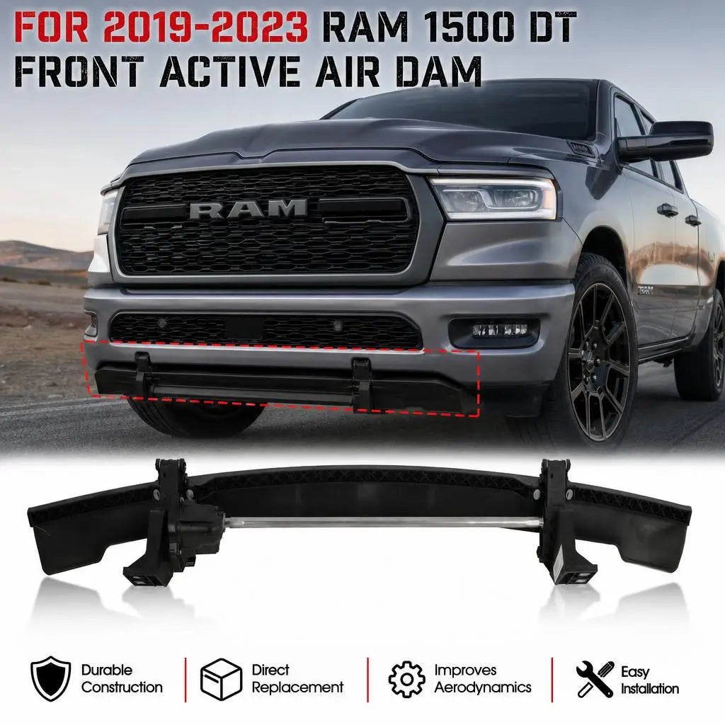 Front Active Air Dam with Actuator for Ram 1500 DT 2019–2023