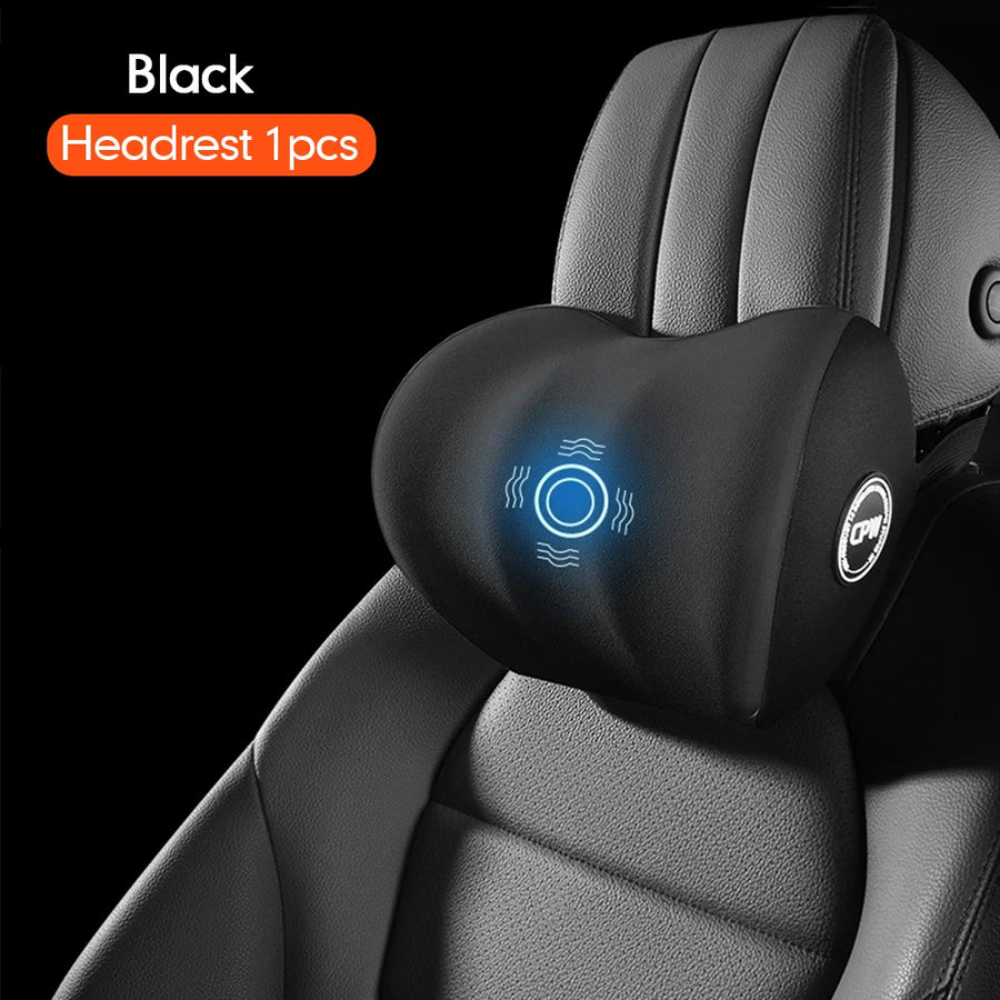 Universal Car Neck Pillow and Lumbar Support Cushion Set