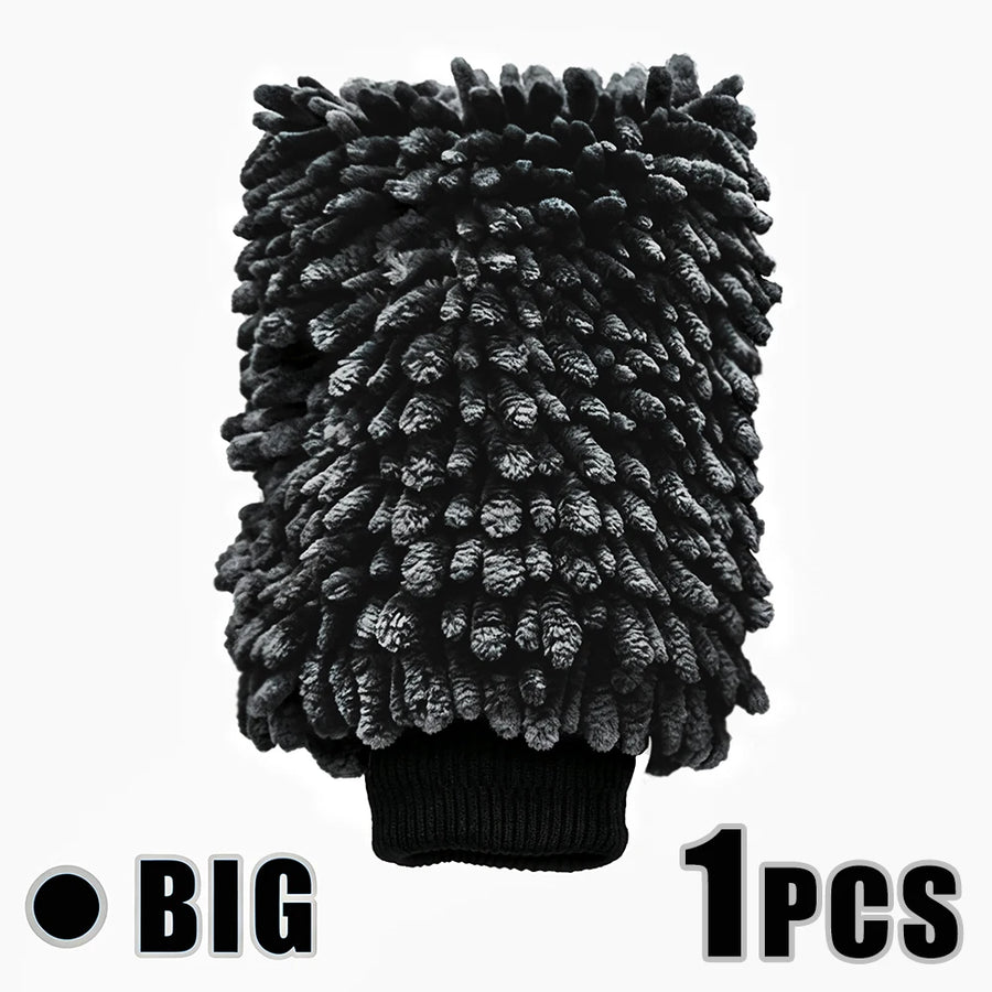 XL Charcoal Grey Chenille Microfiber Car Wash Mitt