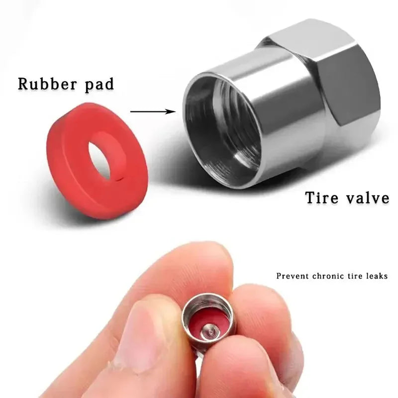 4-Piece Aluminum-Alloy Tire Valve Cap Set