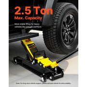 2.5-Ton Low-Profile Hydraulic Floor Jack with Single-Piston Quick Lift