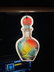 Colorful Rainbow Glass Perfume Bottle Hanging Car Air Freshener