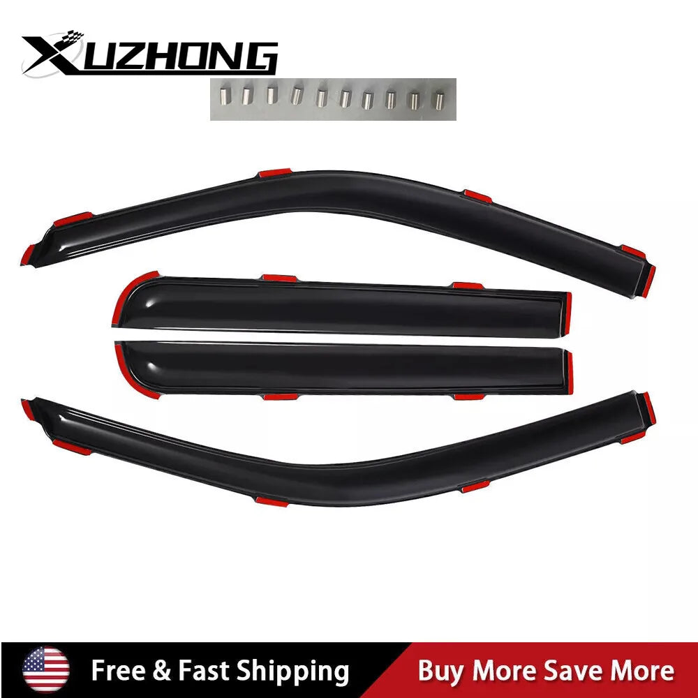 In-Channel Window Vent Visor Sun Rain Guards for 2009-2014 Ford F-150 Super Crew