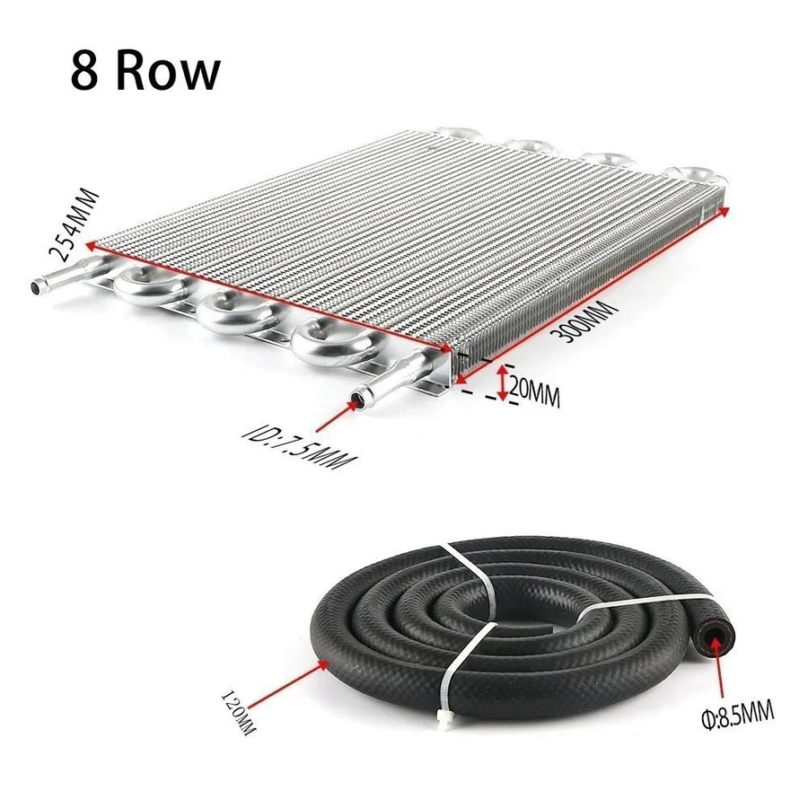 4 Row 8 Row Universal Aluminum Remote Transmission Oil Cooler Auto-Manual Radiator Converter Kit TOC-1001