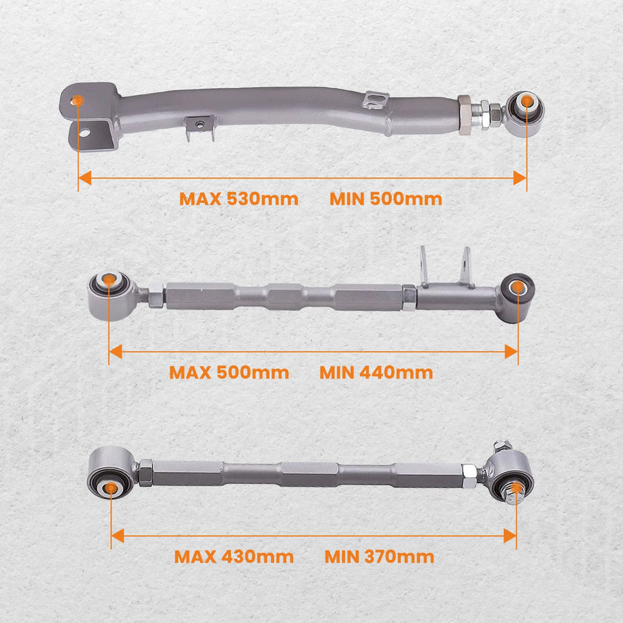 Rear Full Adjustable Lateral Link Traling Arm 6 Link Kit for Subaru Impreza Wrx Rear Suspension Adjustable for Sti Gda 2002-2007
