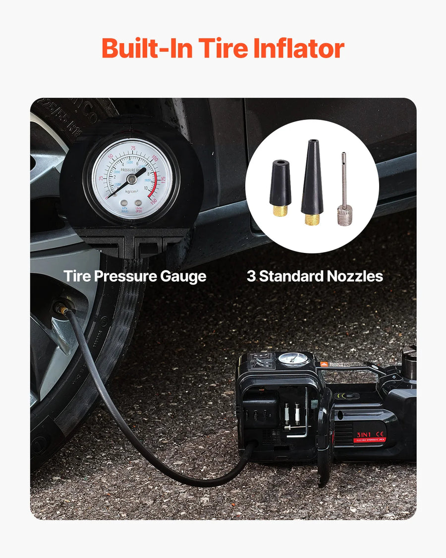 5-Ton 12V Electric Scissor Jack and Impact Wrench Tire Change Kit