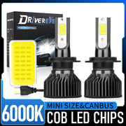 2-Piece H1/H3/H4/H7/H11/9005 LED Headlight Bulb – 6000K, High/Low Beam