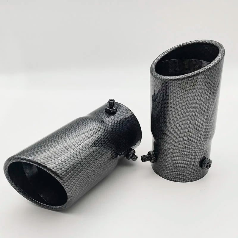 Universal Carbon-Fiber & Stainless Steel Exhaust Tip, 70/76mm