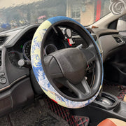 Hokkaido Wave and Sakura 38 cm Steering Wheel Cover