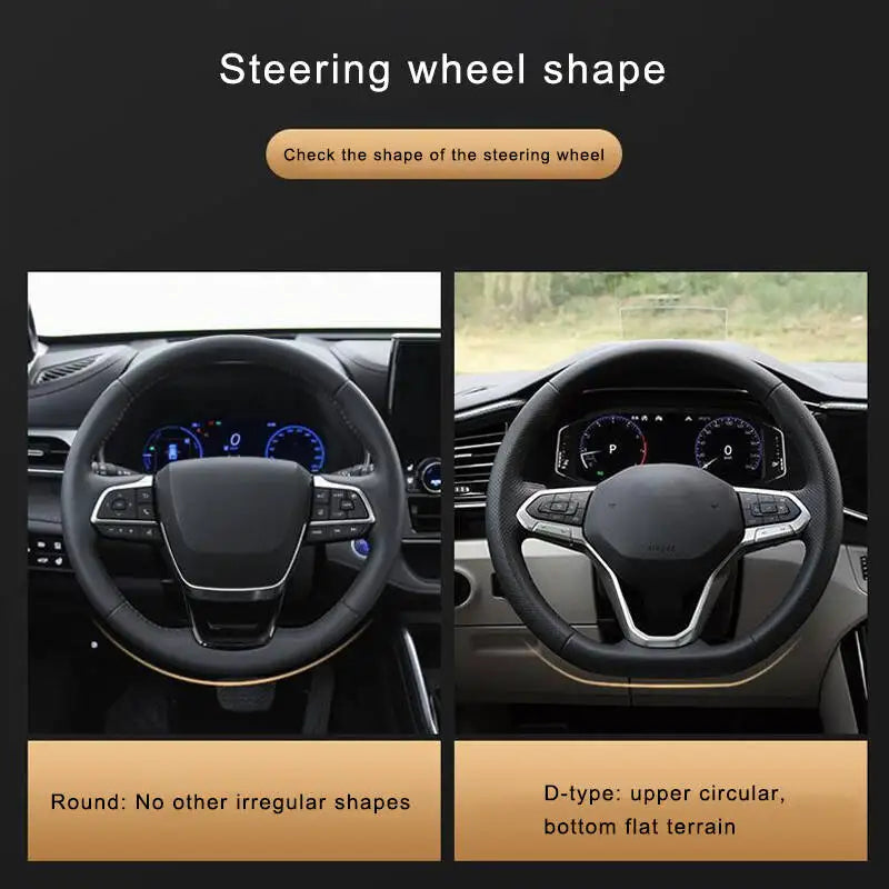 Anti-Slip Carbon Fiber Leather Steering Wheel Cover for BMW Vehicles