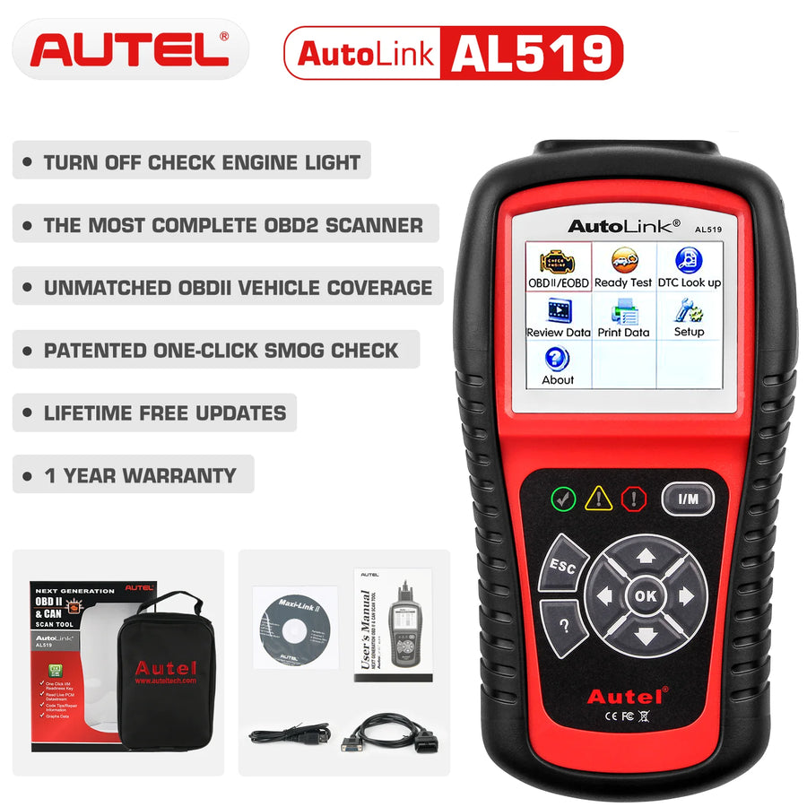 Autel AutoLink AL619 ABS/SRS and OBD2 Code Reader