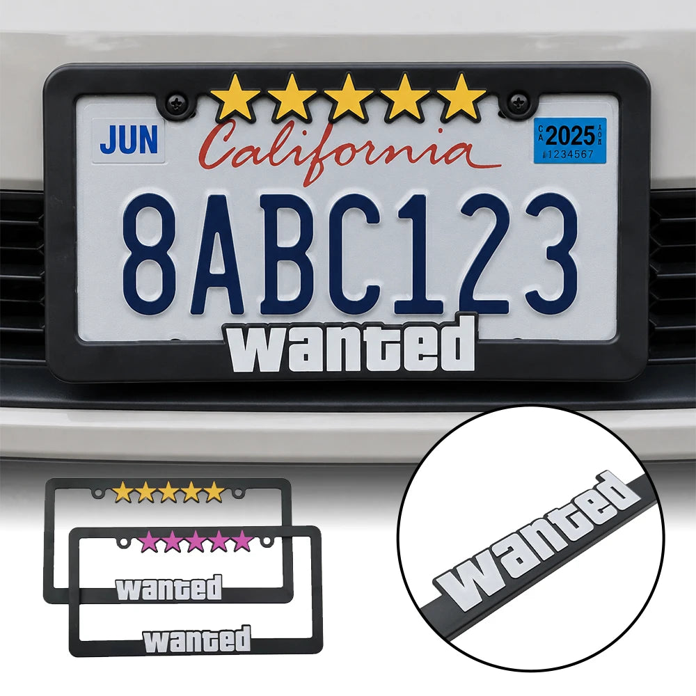 5-Star JDM-Style License Plate Frames - Pair