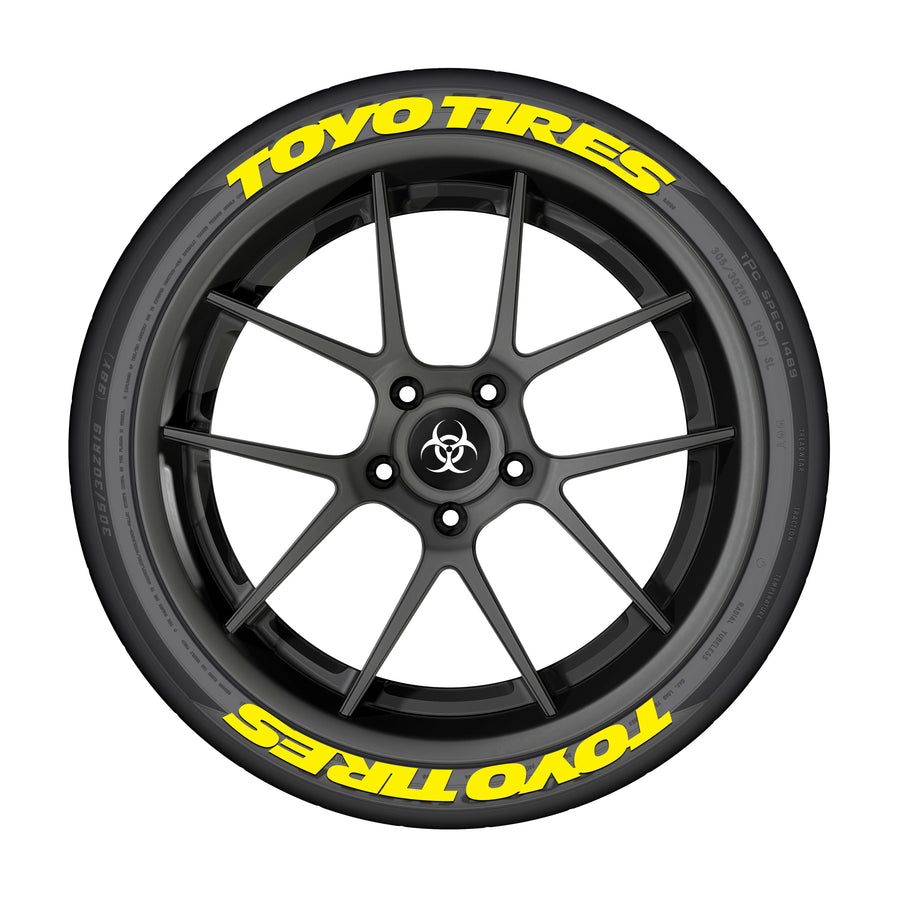 4-Piece 3D Tire Lettering Decal Set