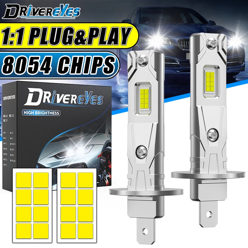 H1 LED Headlight Bulb – 6000K, CANBUS, Fanless