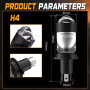 1-Piece or 2-Piece H4 LED Headlight Bulb – 6500K, CANBUS, Projector-Compatible