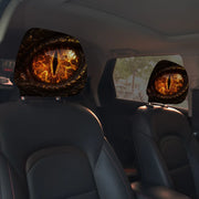 2-Piece Halloween Horror Face Car Headrest Covers – Universal Elastic Protective Sleeves