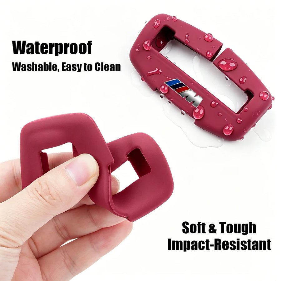 1/2-Piece Silicone Car Seat Belt Buckle Protective Cover Decorative for BMW E90 G80 M3 G30 M5 F82