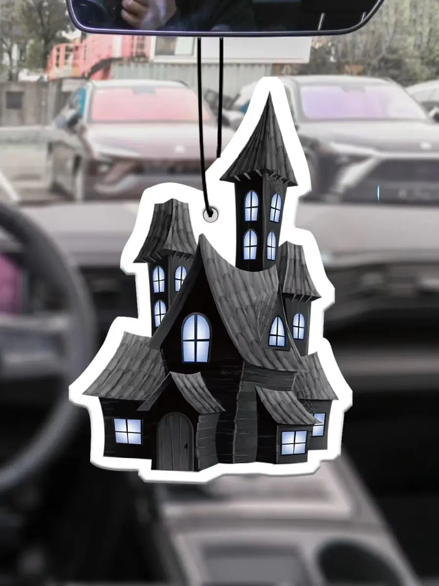 Halloween Haunted House Hanging Car Air Freshener