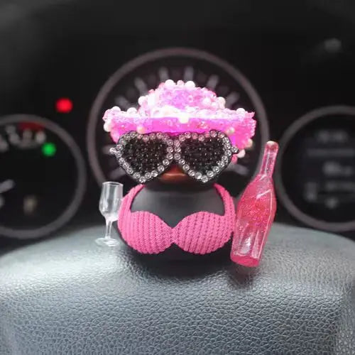 Mini Bikini Rubber Duck Dashboard Ornament – Black or White