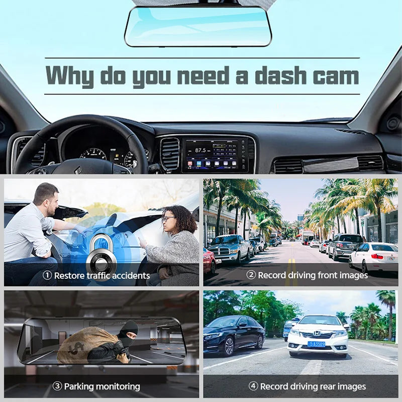 1080P Dual Mirror Dash Cam