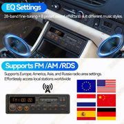Retro 1-DIN Bluetooth Car Stereo with FM, AM, RDS, DAB, USB and AUX
