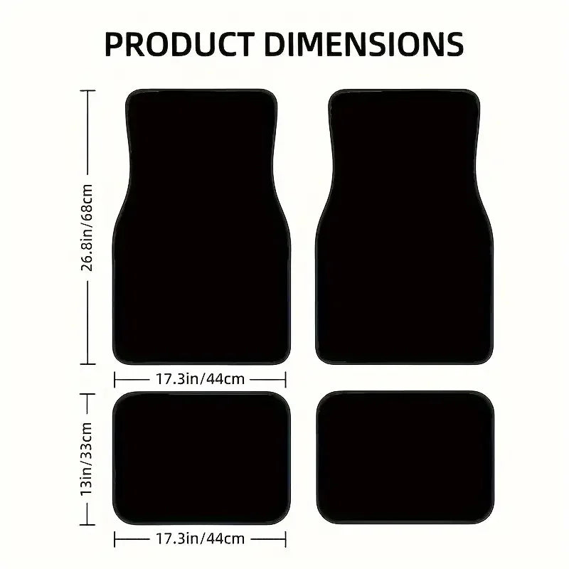 Checkered Universal Car Floor Mats – 4-Piece Set