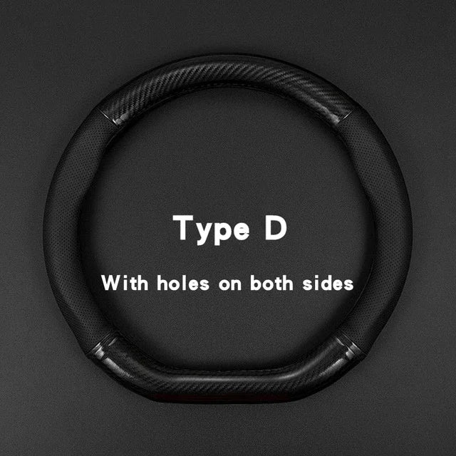 Hand-Stitch Steering Wheel Cover – 38 cm, O/D-Shaped Options