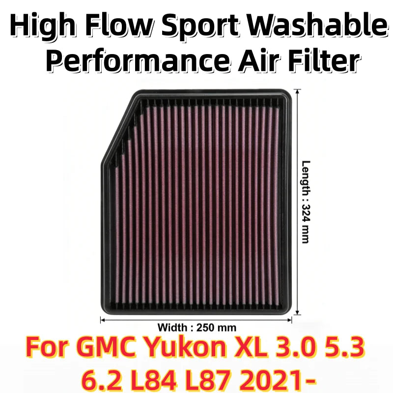 High-Flow Engine Air Filter for GMC Yukon XL 2021+