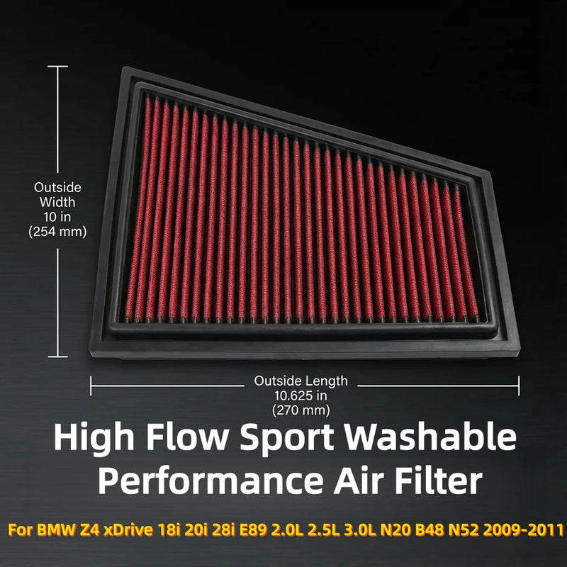 High-Flow Engine Air Filter for BMW Z4 18i/20i/28i 2009-2011