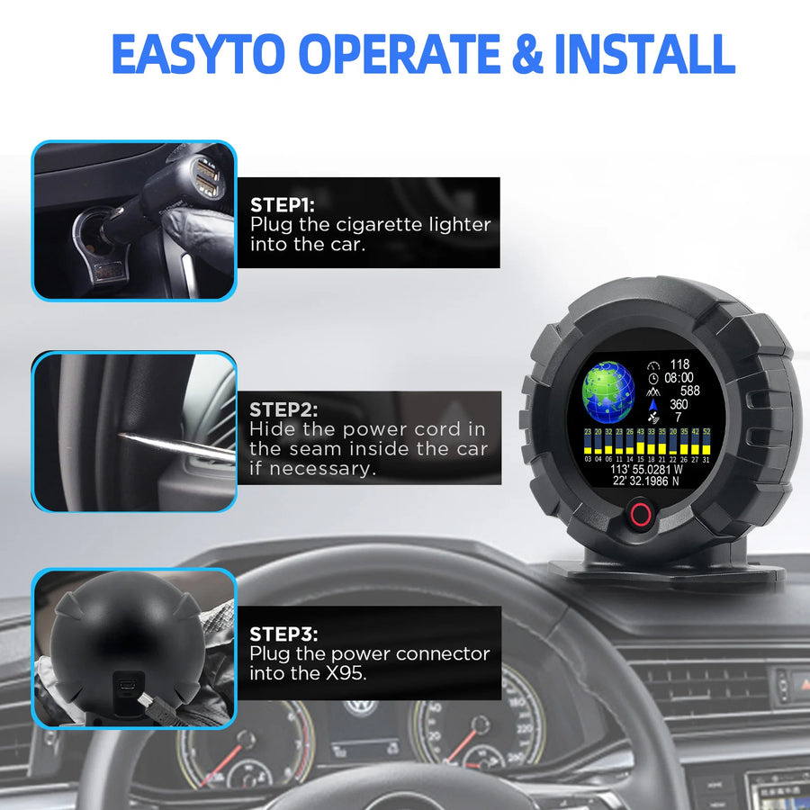 X95 GPS Car Head-Up Display and Digital Performance Gauge
