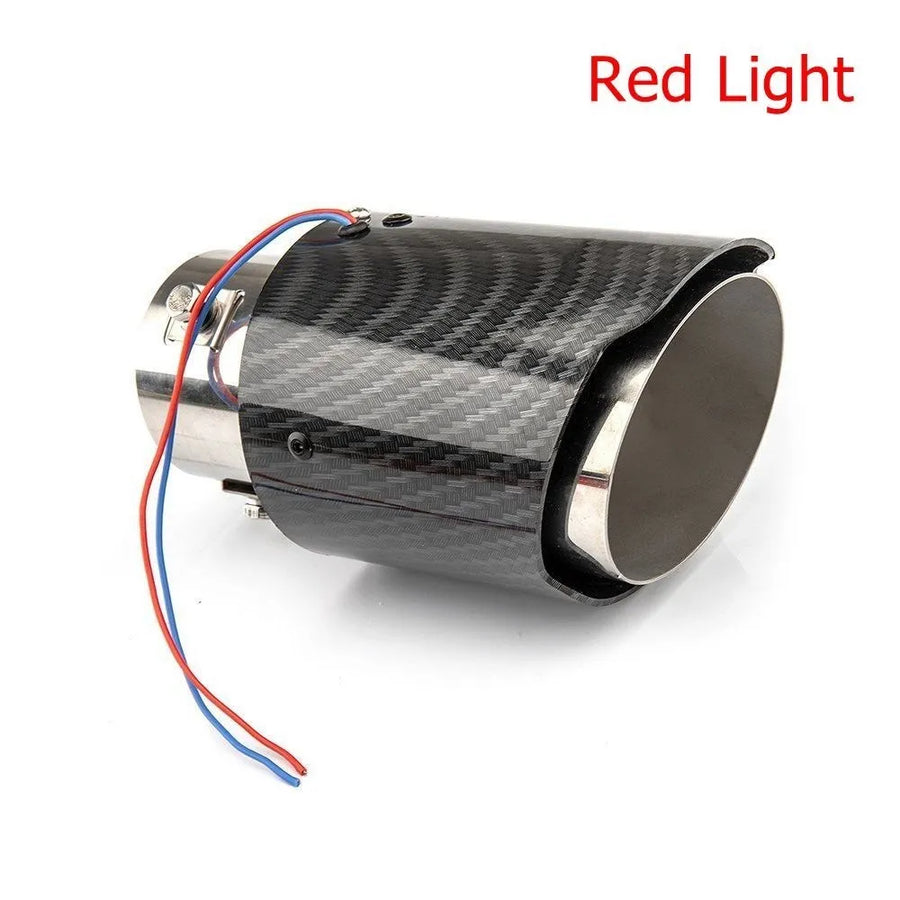 Universal Car Modified Exhaust Muffler Tip Pipe LED Red/Blue Light Outlet Exhaust Pipe Tail Throat