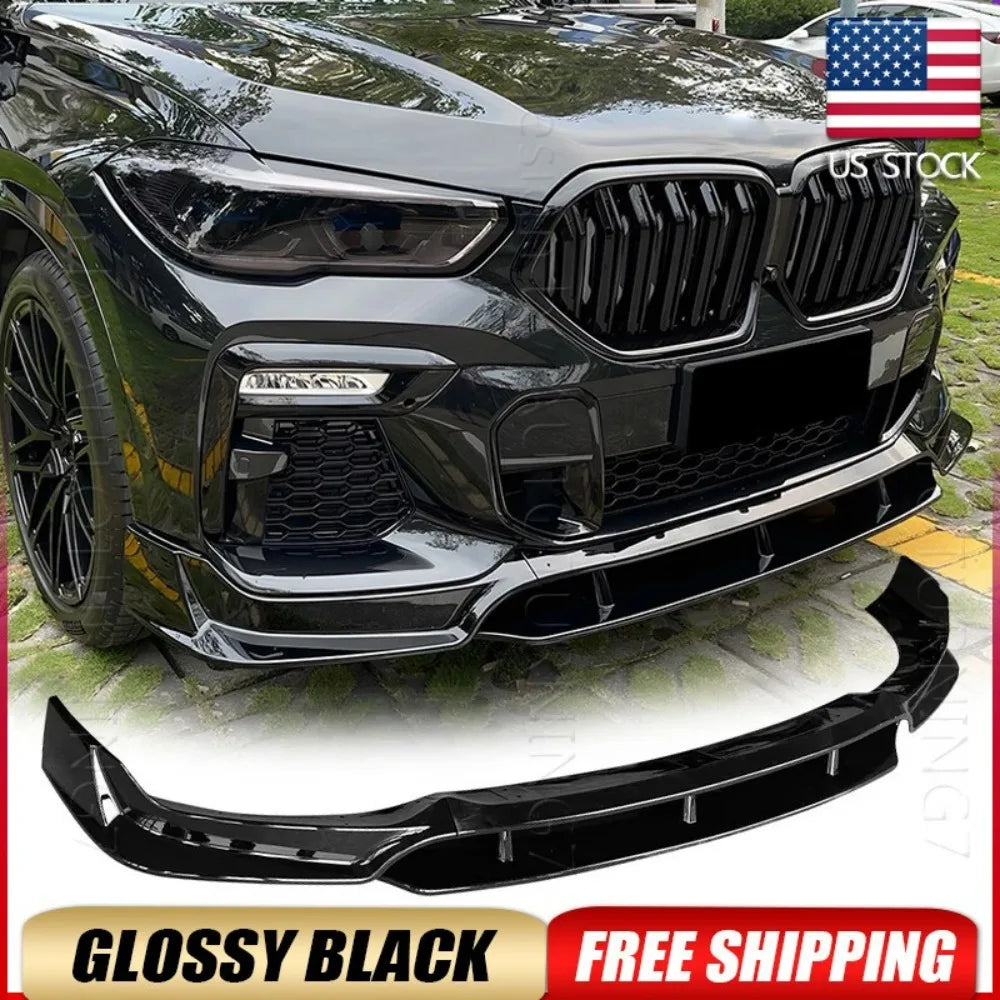 Gloss Black Front Lip Kit – 2020–2023 BMW X6 G06 M Sport