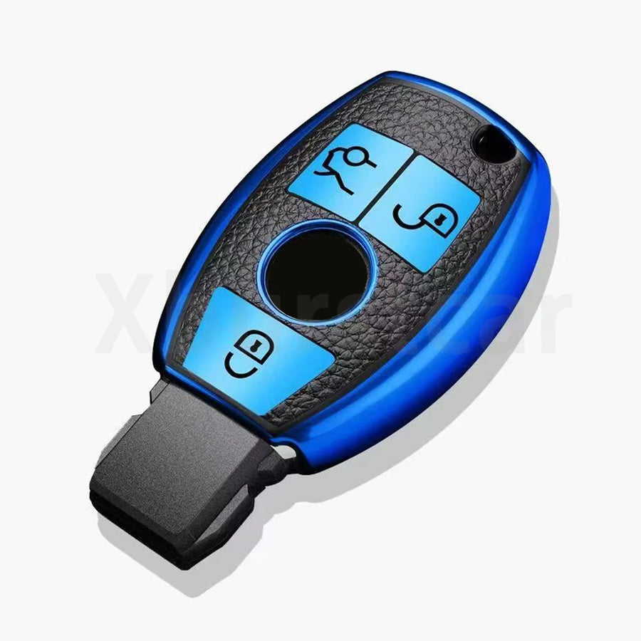 Leather TPU Car Key Case Cover for Mercedes-Benz