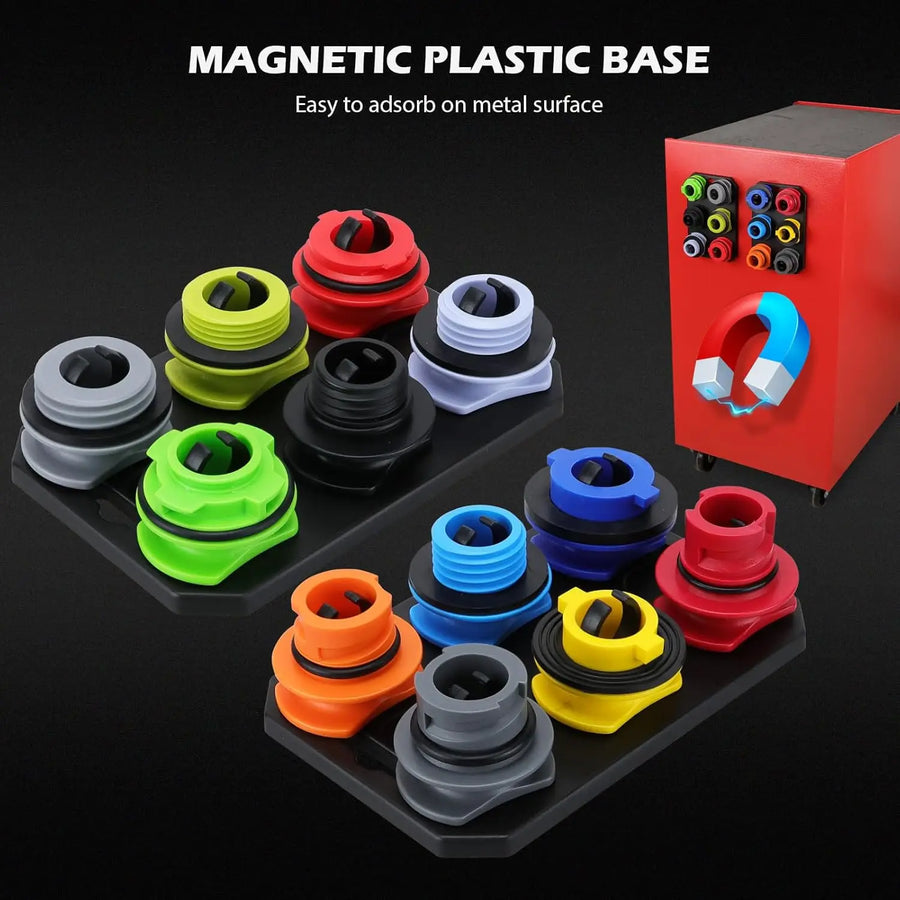 18-Piece Spill-Free Engine Oil Funnel Set with 12 Adapters, 1.59 Quart