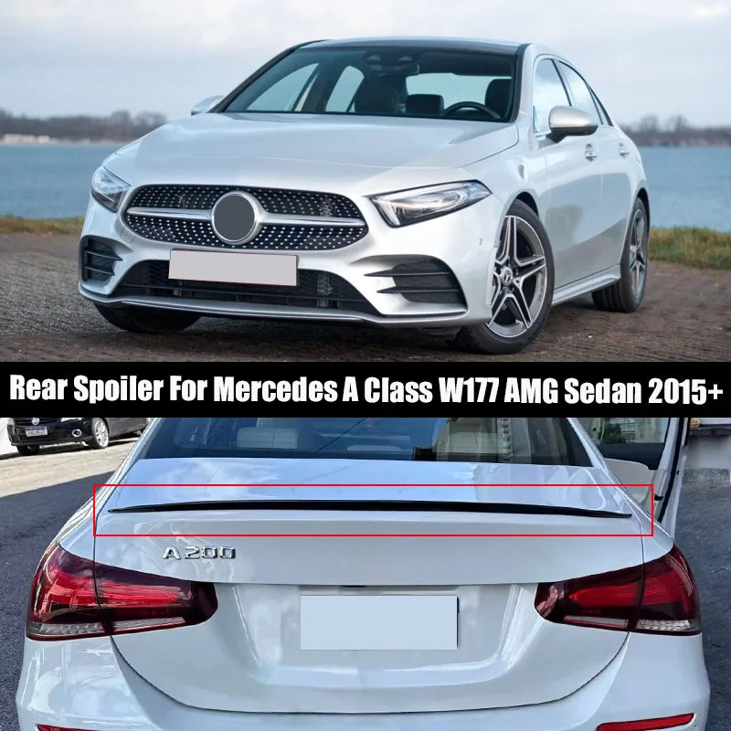 Gloss Black Trunk Spoiler for 2015+ Mercedes-Benz A-Class – Sedan
